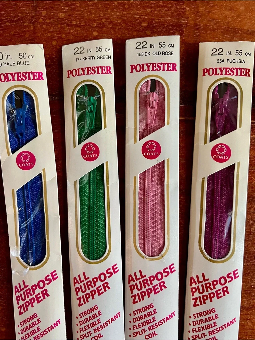 Zipper Lot of 12 Y2K Colorful Sewing YKK Coats 10” to 22” Blue Purple Green Pink